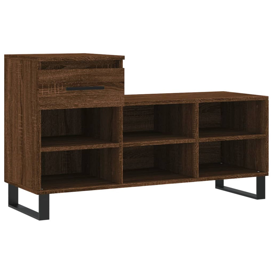 Schoenenkast 02X36X60 Cm Bewerkt Hout Bruin Eikenkleur Bruineiken