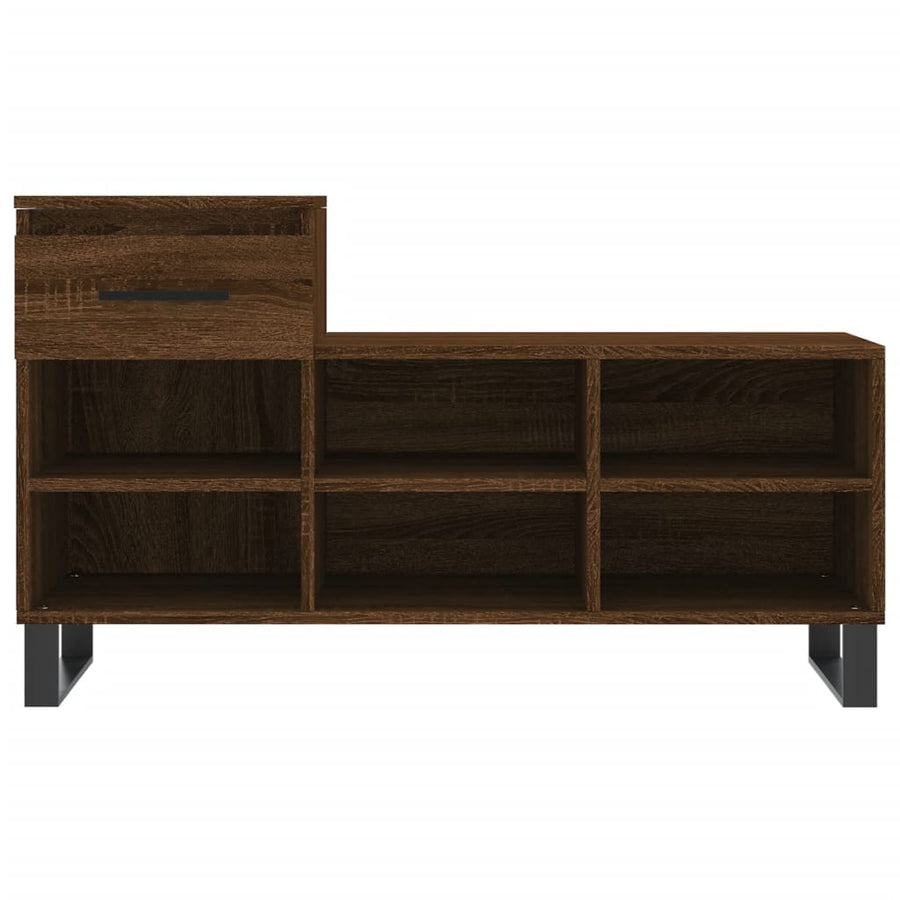 Schoenenkast 02X36X60 Cm Bewerkt Hout Bruin Eikenkleur Bruineiken