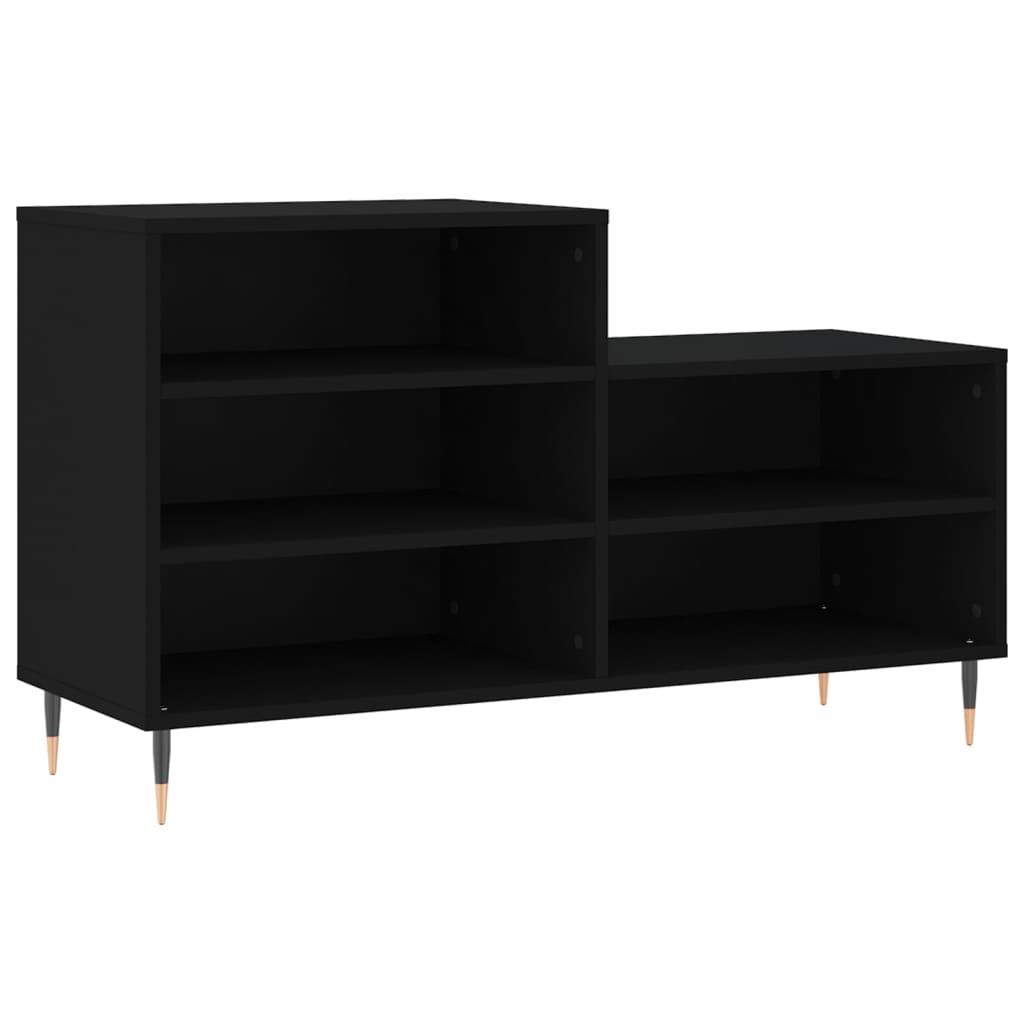 Schoenenkast 02X36X60 Cm Bewerkt Hout Zwart