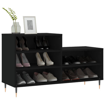 Schoenenkast 02X36X60 Cm Bewerkt Hout Zwart
