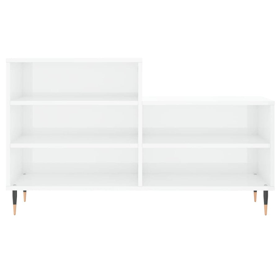 Schoenenkast 102X36X60 Cm Bewerkt Hout Hoogglans Wit