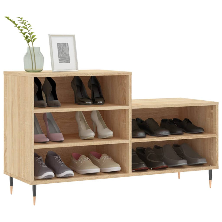 Schoenenkast 02X36X60 Cm Bewerkt Hout Kleurig Sonoma eiken