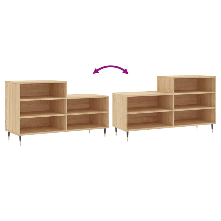 Schoenenkast 02X36X60 Cm Bewerkt Hout Kleurig Sonoma eiken