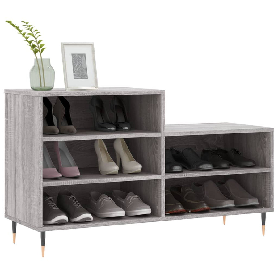 Schoenenkast 102X36X60 Cm Bewerkt Hout Sonoma Grijs