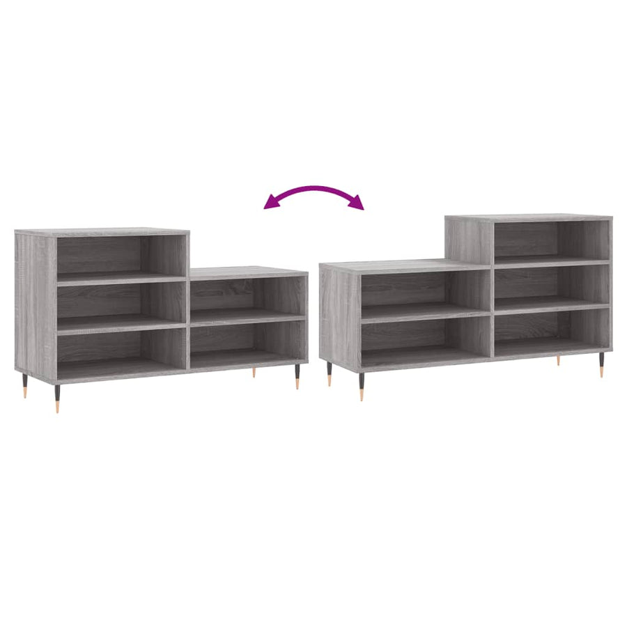 Schoenenkast 102X36X60 Cm Bewerkt Hout Sonoma Grijs