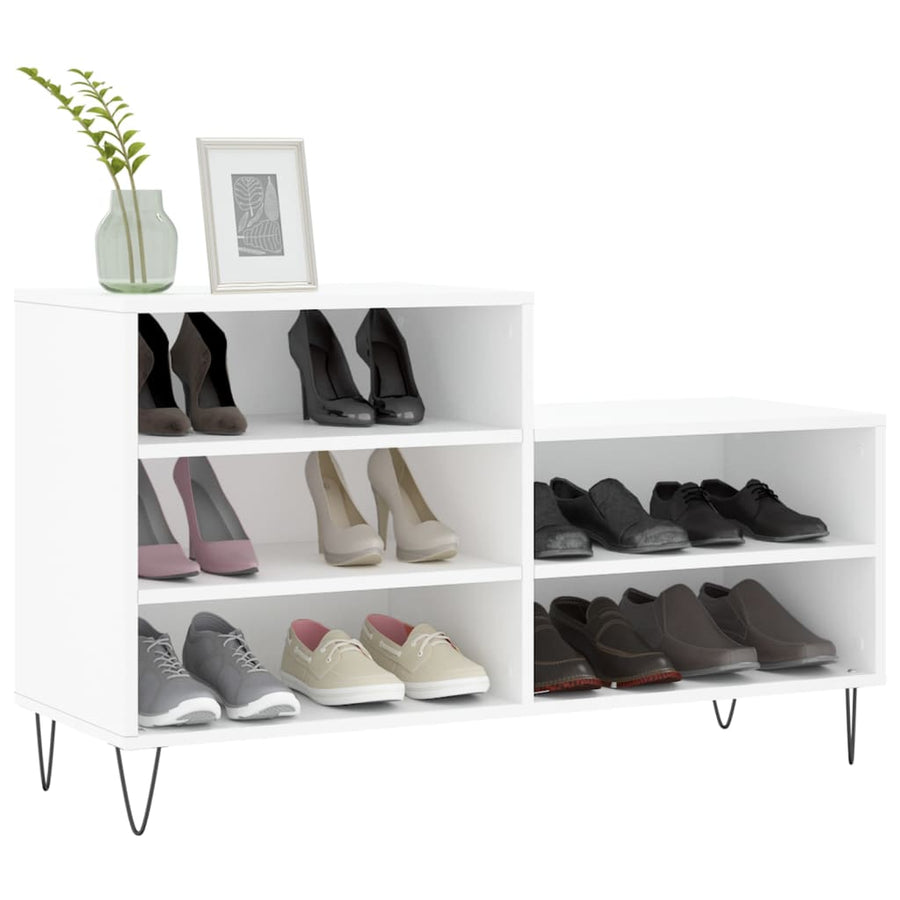 Schoenenkast 02X36X60 Cm Bewerkt Hout Wit