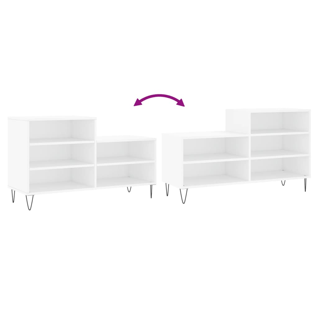 Schoenenkast 02X36X60 Cm Bewerkt Hout Wit