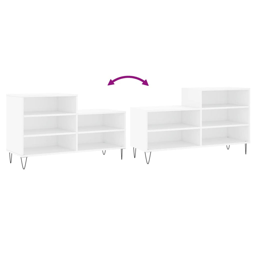 Schoenenkast 02X36X60 Cm Bewerkt Hout Wit