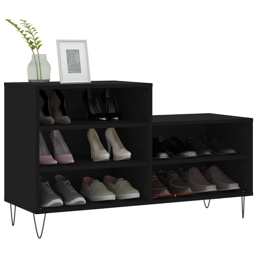 Schoenenkast 102X36X60 Cm Bewerkt Hout Zwart