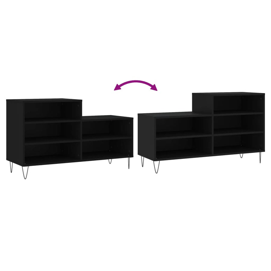 Schoenenkast 102X36X60 Cm Bewerkt Hout Zwart