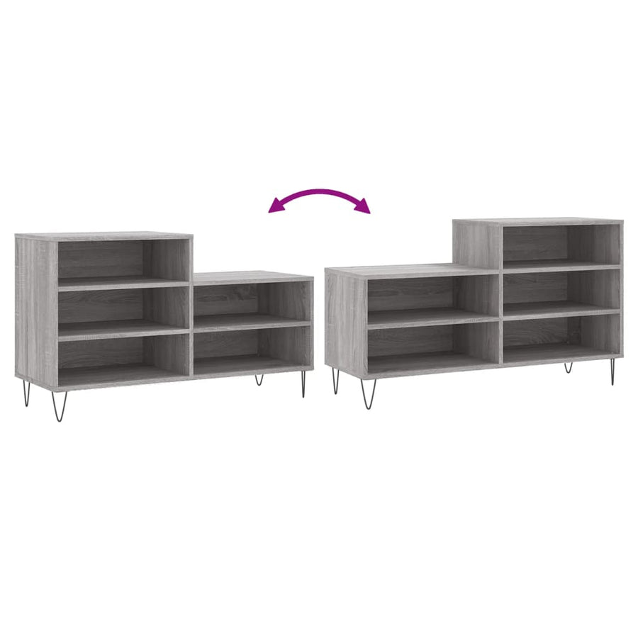 Schoenenkast 102X36X60 Cm Bewerkt Hout Sonoma Grijs