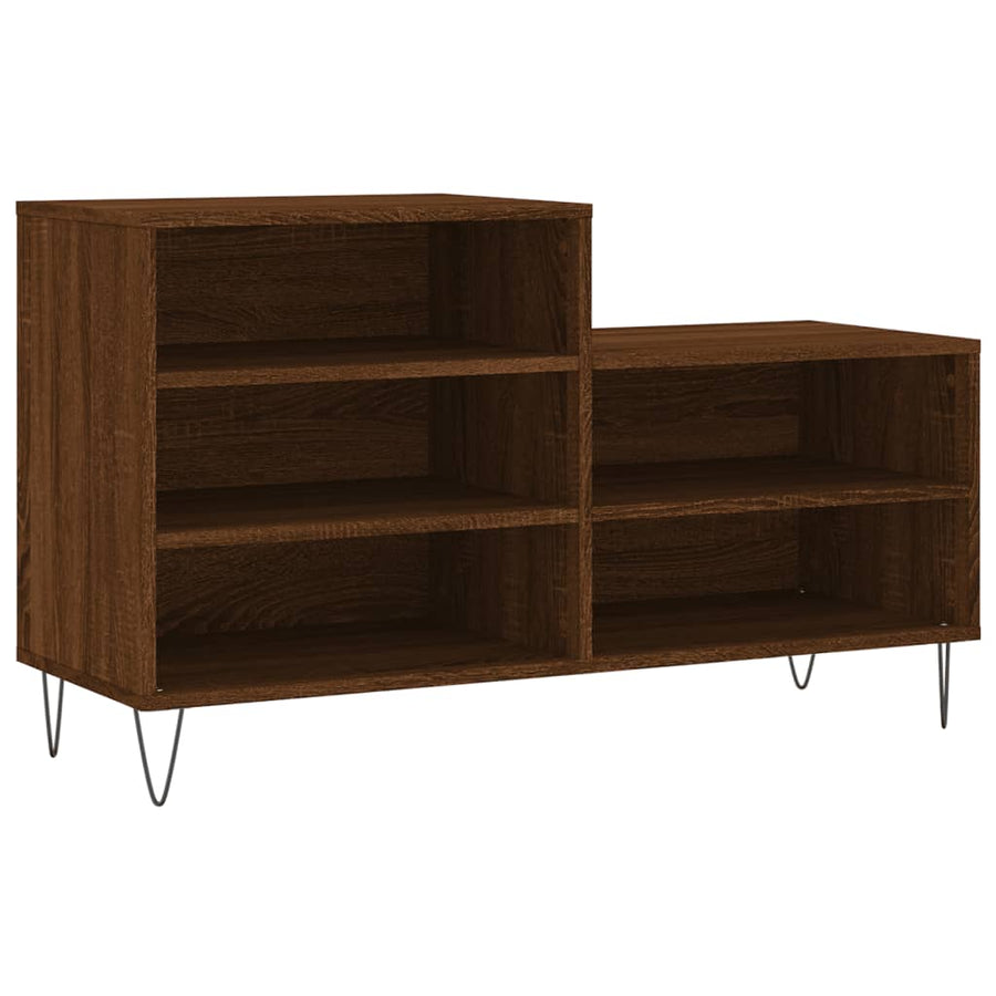 Schoenenkast 02X36X60 Cm Bewerkt Hout Bruin Eikenkleur Bruineiken