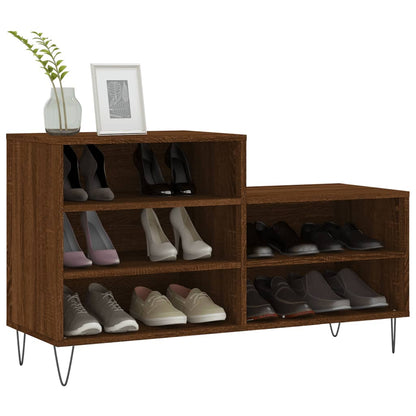 Schoenenkast 02X36X60 Cm Bewerkt Hout Bruin Eikenkleur Bruineiken