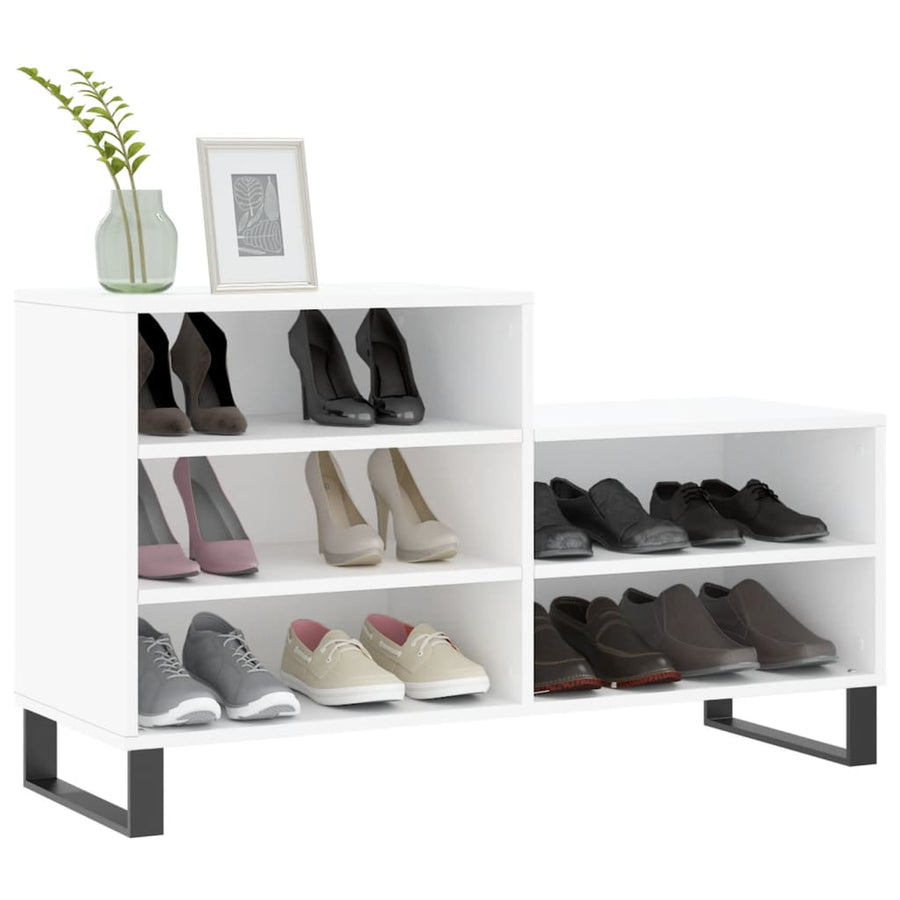 Schoenenkast 102X36X60 Cm Bewerkt Hout Wit