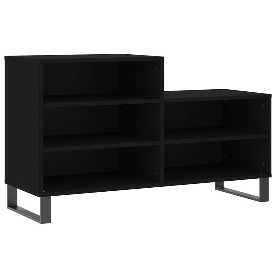 Schoenenkast 02X36X60 Cm Bewerkt Hout Zwart