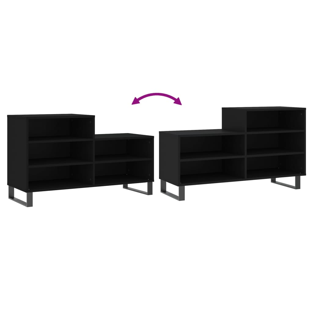 Schoenenkast 02X36X60 Cm Bewerkt Hout Zwart