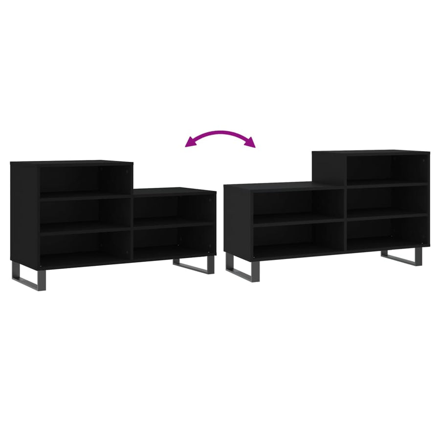 Schoenenkast 02X36X60 Cm Bewerkt Hout Zwart