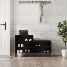 Schoenenkast 02X36X60 Cm Bewerkt Hout Zwart