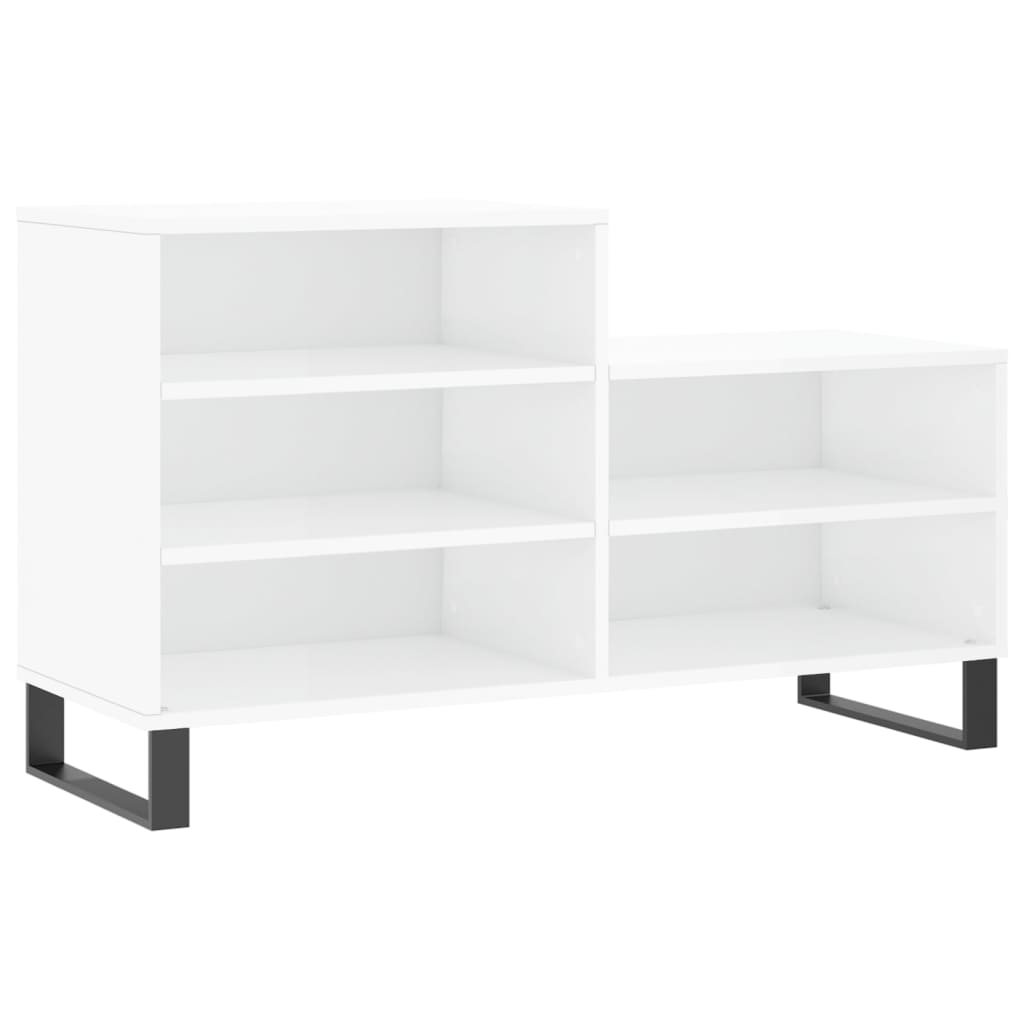 Schoenenkast 02X36X60 Cm Bewerkt Hout Hoogglans wit