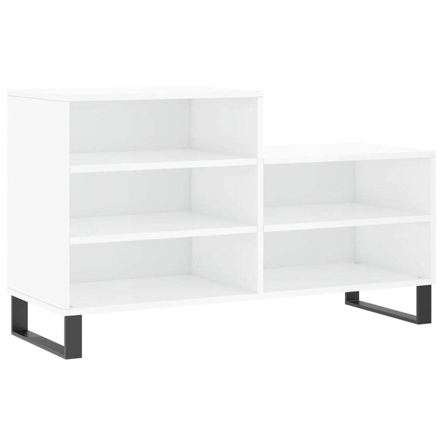 Schoenenkast 02X36X60 Cm Bewerkt Hout Hoogglans wit