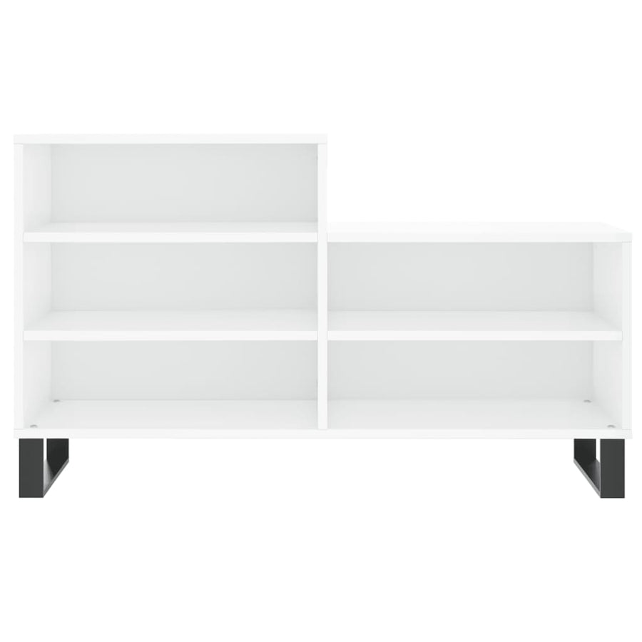 Schoenenkast 02X36X60 Cm Bewerkt Hout Hoogglans wit
