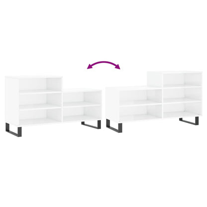 Schoenenkast 02X36X60 Cm Bewerkt Hout Hoogglans wit