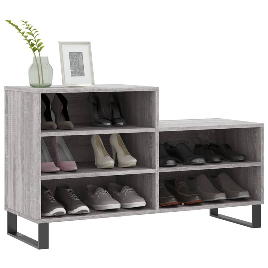 Schoenenkast 102X36X60 Cm Bewerkt Hout Sonoma Grijs