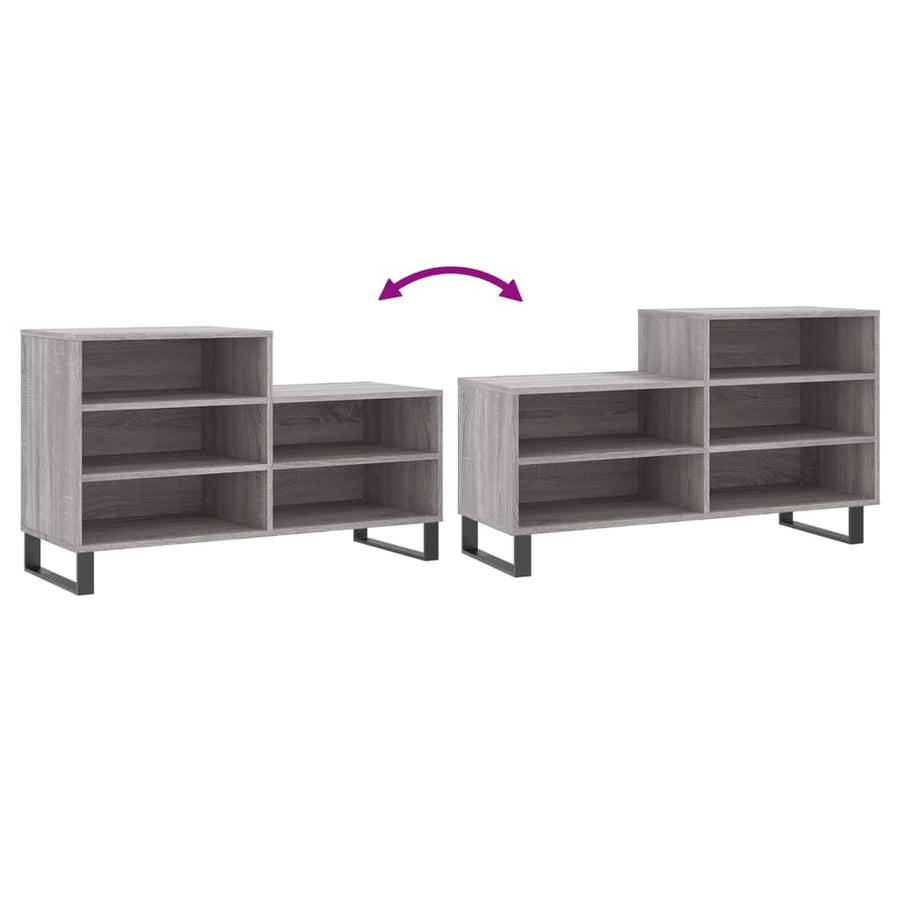 Schoenenkast 102X36X60 Cm Bewerkt Hout Sonoma Grijs