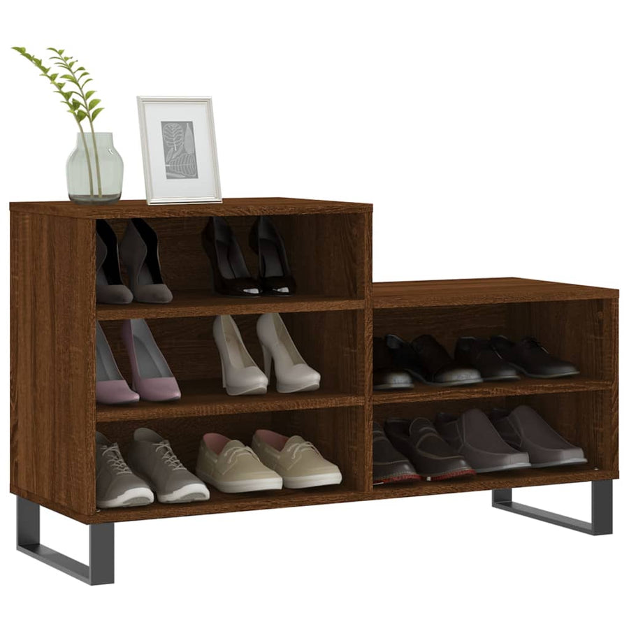 Schoenenkast 02X36X60 Cm Bewerkt Hout Bruin Eikenkleur Bruineiken