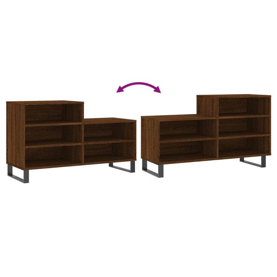 Schoenenkast 02X36X60 Cm Bewerkt Hout Bruin Eikenkleur Bruineiken