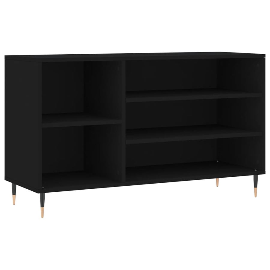 Schoenenkast 02X36X60 Cm Bewerkt Hout Zwart