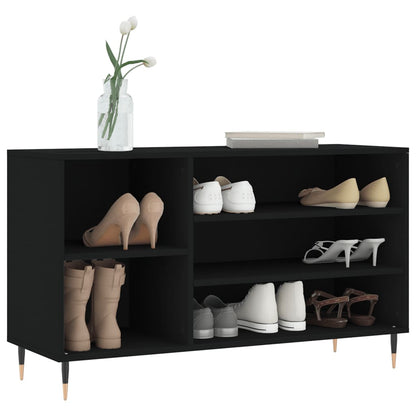 Schoenenkast 02X36X60 Cm Bewerkt Hout Zwart