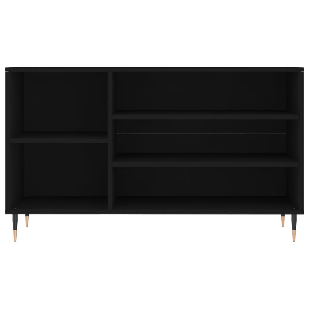 Schoenenkast 02X36X60 Cm Bewerkt Hout Zwart