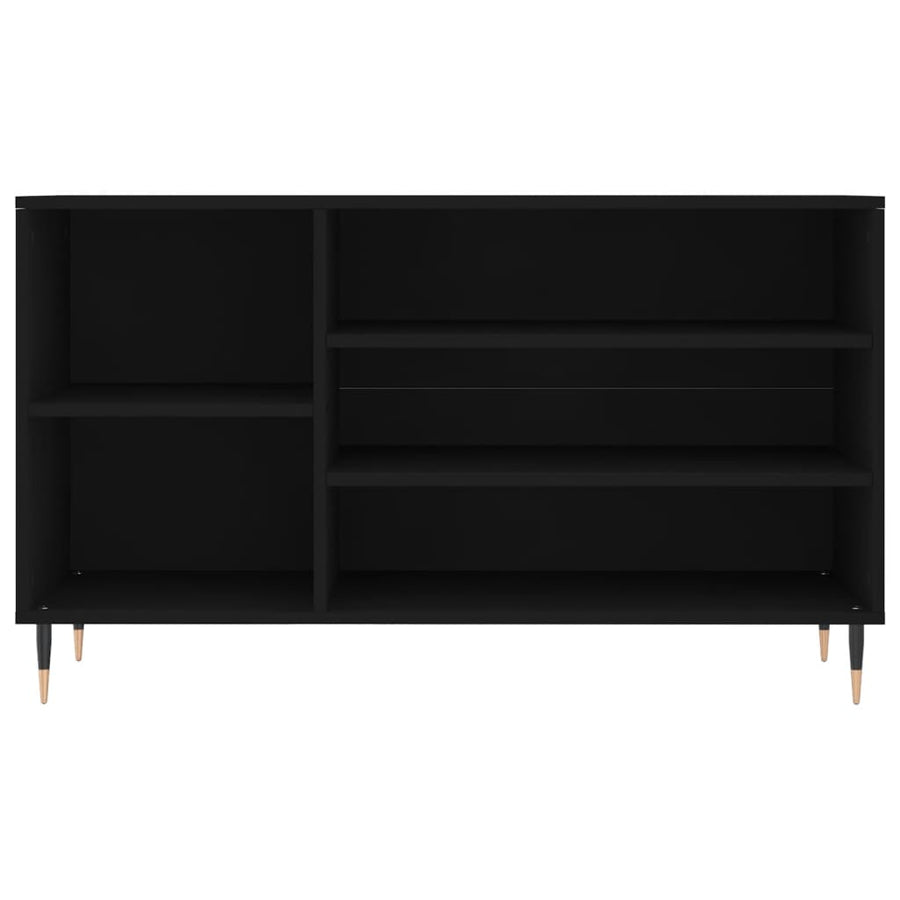 Schoenenkast 02X36X60 Cm Bewerkt Hout Zwart