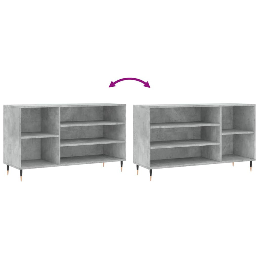 Schoenenkast 02X36X60 Cm Bewerkt Hout Betongrijs