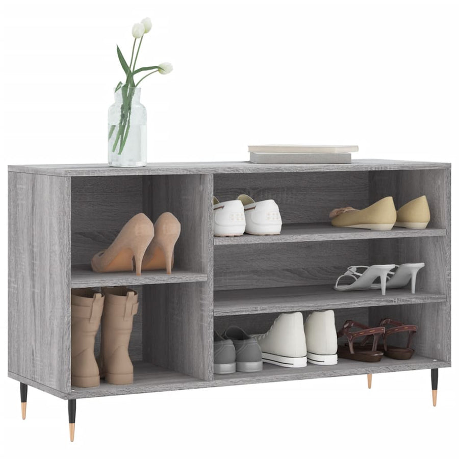 Schoenenkast 102X36X60 Cm Bewerkt Hout Sonoma Grijs