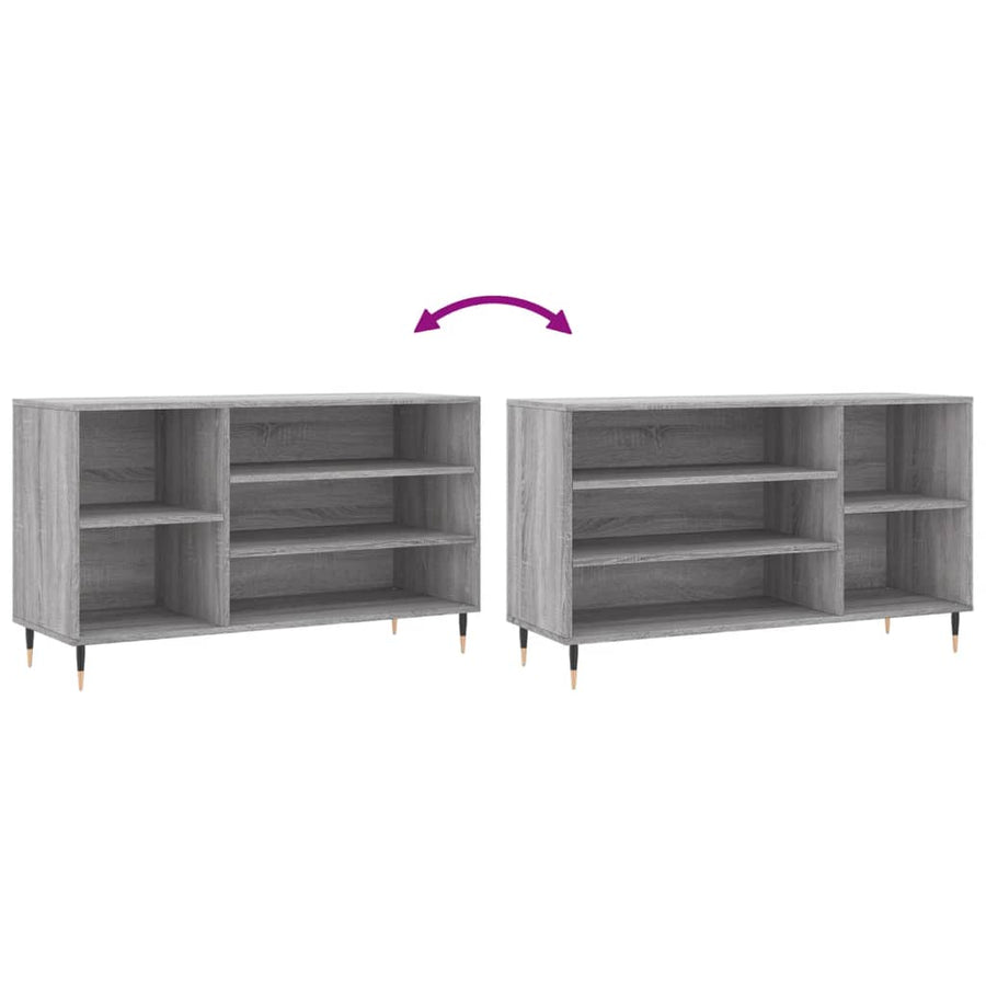 Schoenenkast 102X36X60 Cm Bewerkt Hout Sonoma Grijs