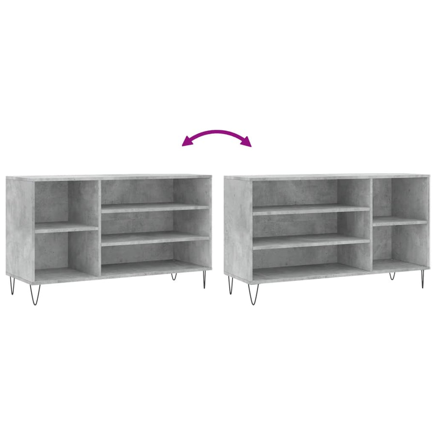 Schoenenkast 102X36X60 Cm Bewerkt Hout Betongrijs