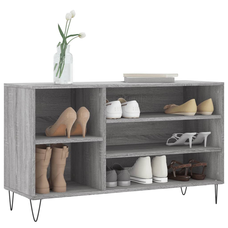 Schoenenkast 02X36X60 Cm Bewerkt Hout Sonoma Grijs Grijs sonoma