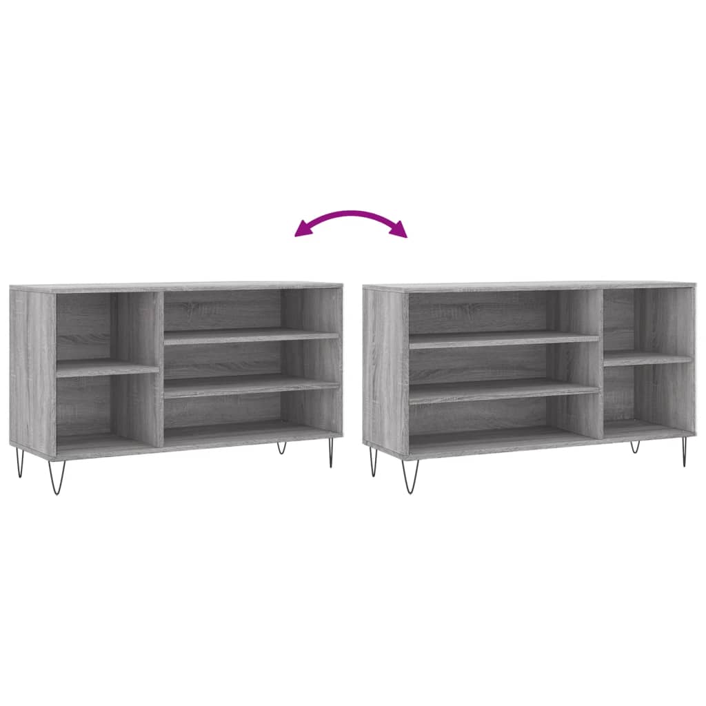 Schoenenkast 02X36X60 Cm Bewerkt Hout Sonoma Grijs Grijs sonoma