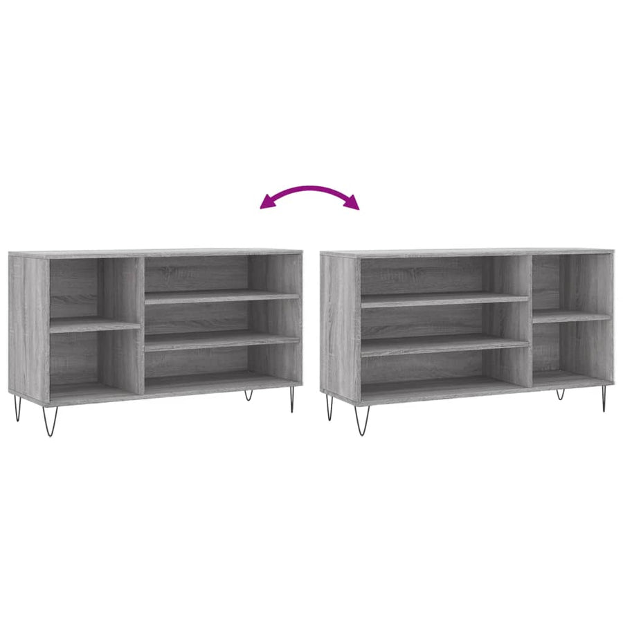 Schoenenkast 02X36X60 Cm Bewerkt Hout Sonoma Grijs Grijs sonoma