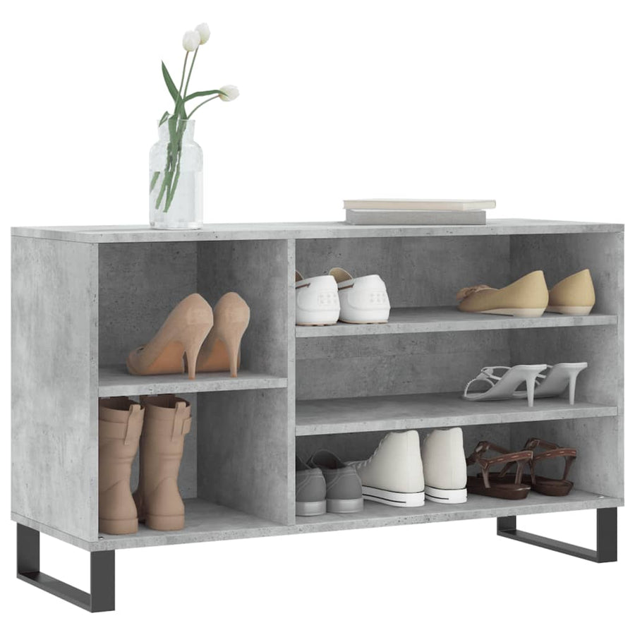 Schoenenkast 02X36X60 Cm Bewerkt Hout Betongrijs