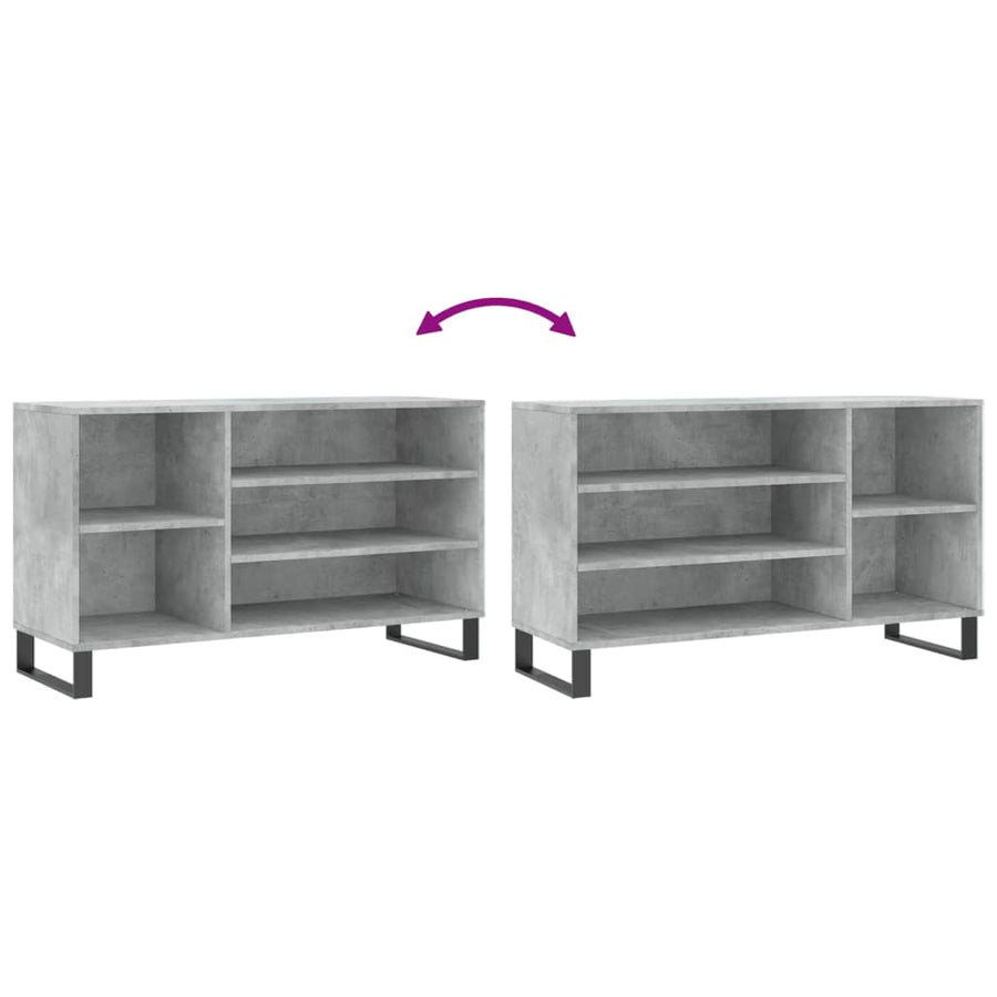 Schoenenkast 02X36X60 Cm Bewerkt Hout Betongrijs