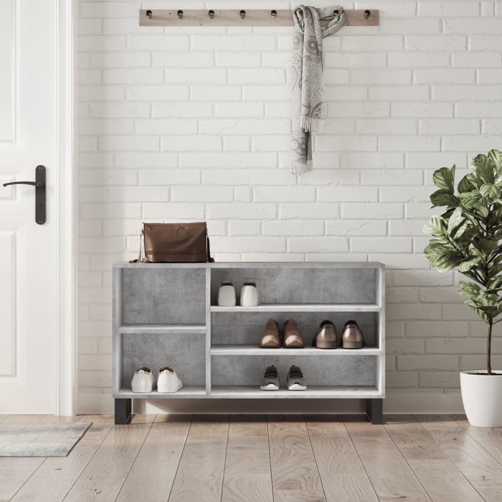 Schoenenkast 02X36X60 Cm Bewerkt Hout Betongrijs
