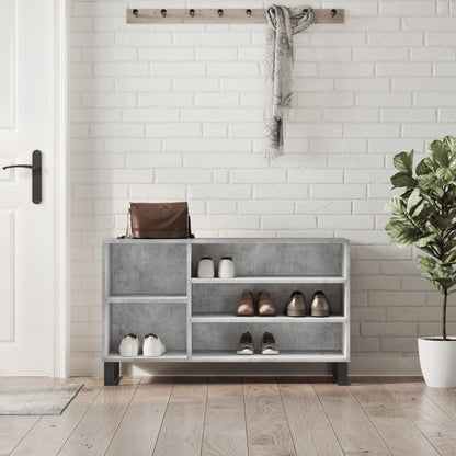 Schoenenkast 02X36X60 Cm Bewerkt Hout Betongrijs