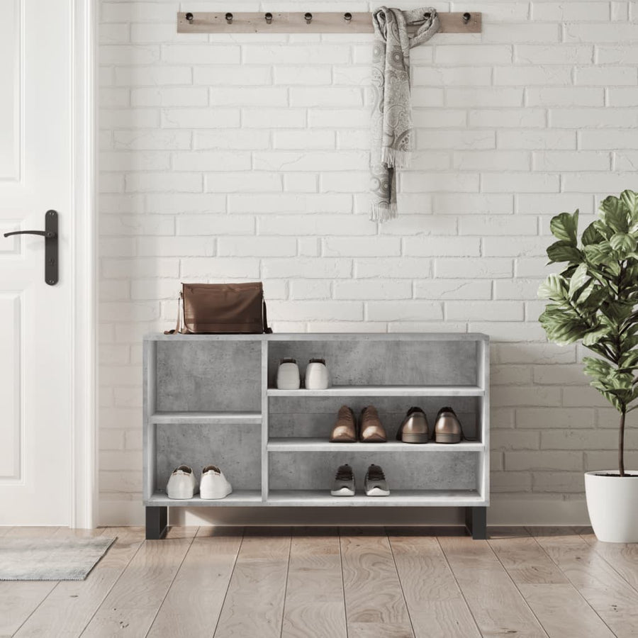 Schoenenkast 02X36X60 Cm Bewerkt Hout Betongrijs