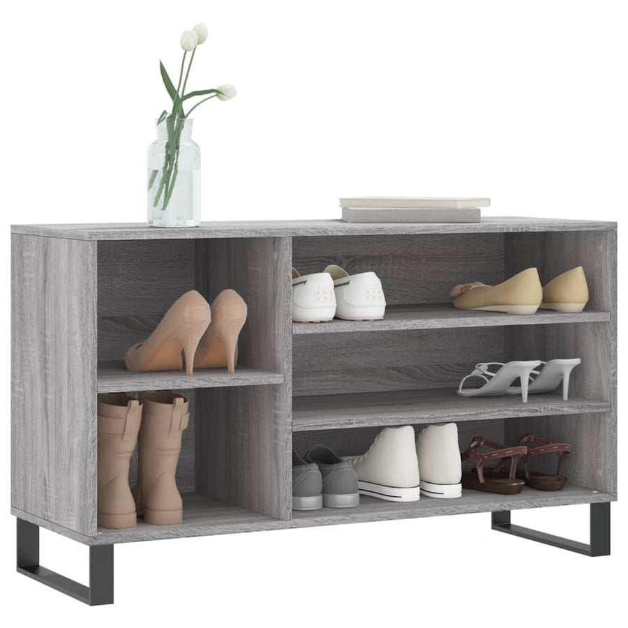 Schoenenkast 02X36X60 Cm Bewerkt Hout Sonoma Grijs Grijs sonoma