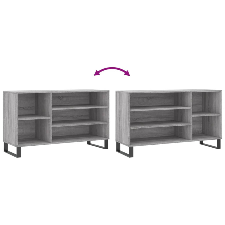 Schoenenkast 02X36X60 Cm Bewerkt Hout Sonoma Grijs Grijs sonoma