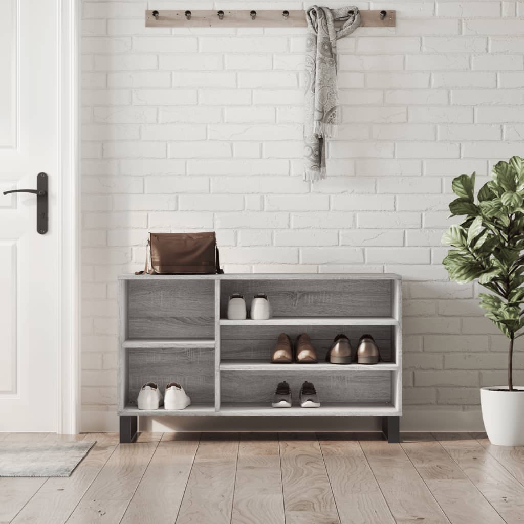 Schoenenkast 02X36X60 Cm Bewerkt Hout Sonoma Grijs Grijs sonoma