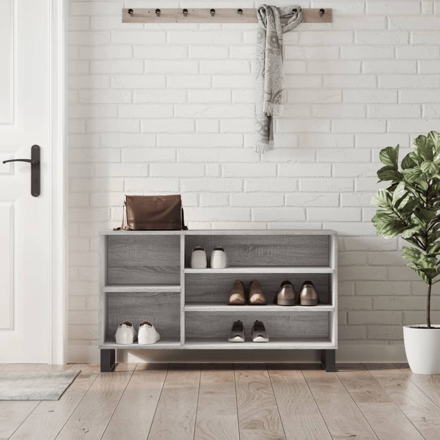 Schoenenkast 02X36X60 Cm Bewerkt Hout Sonoma Grijs Grijs sonoma